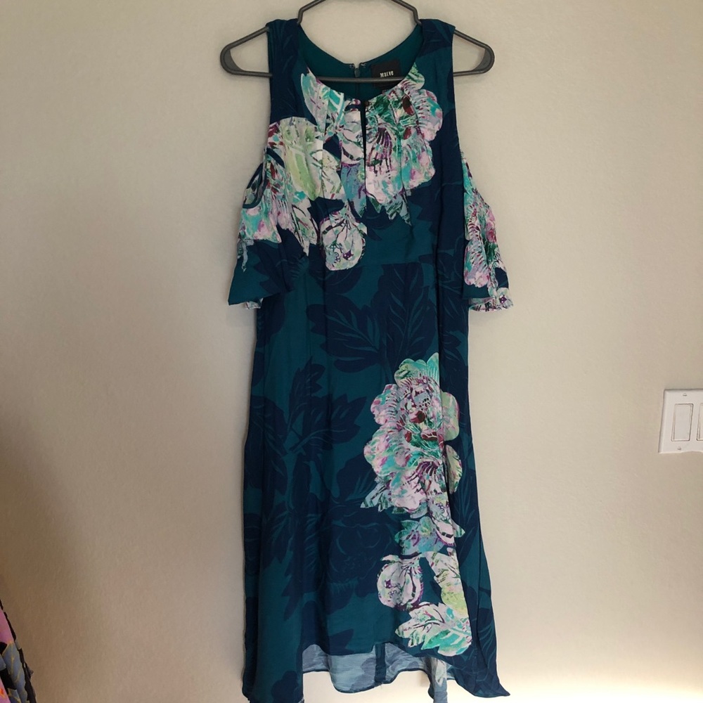 Maeve Elia Cold Shoulder Floral Print Dress